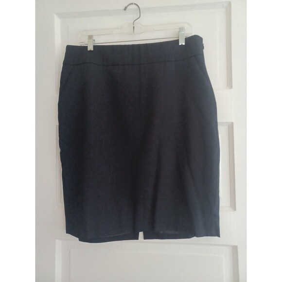 J. Crew navy wool suit skirt 12 pencil lined career office minimalist capsule - Picture 1 of 8